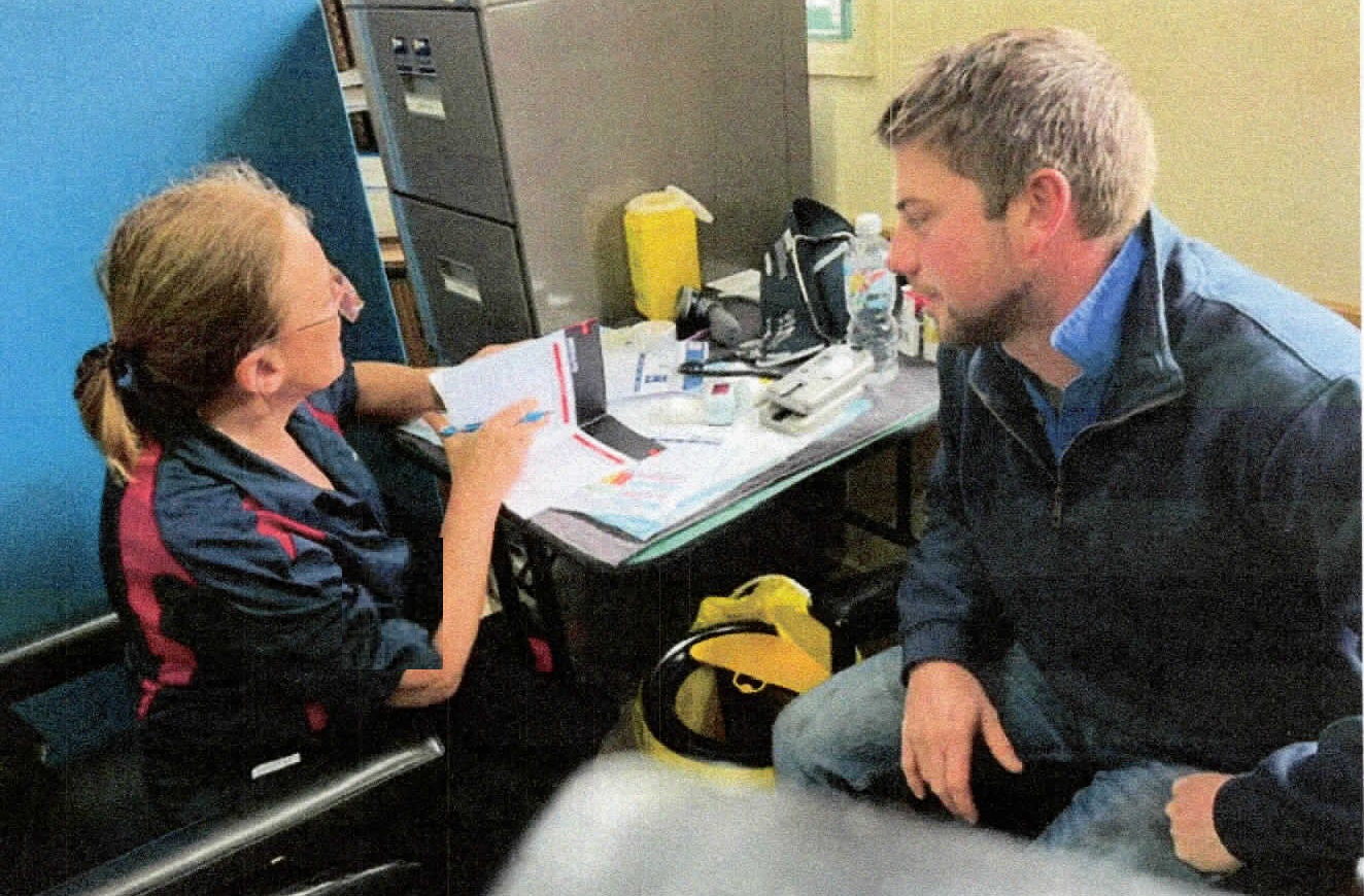 Brigade member Ben Cooper taking part in the Health Watch program